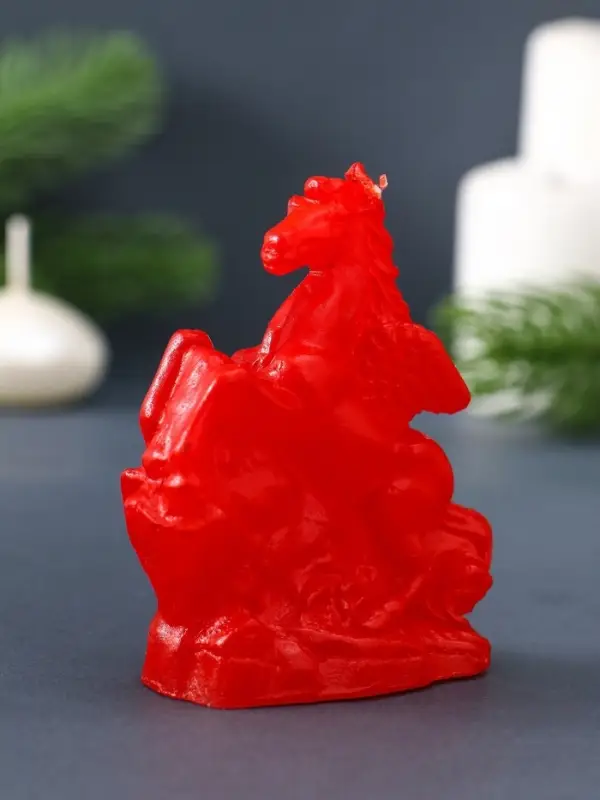 Свеча декоративная &laquo;Лошадка-Пегас&raquo; 3.5&times;6.5&times;8 см, красный