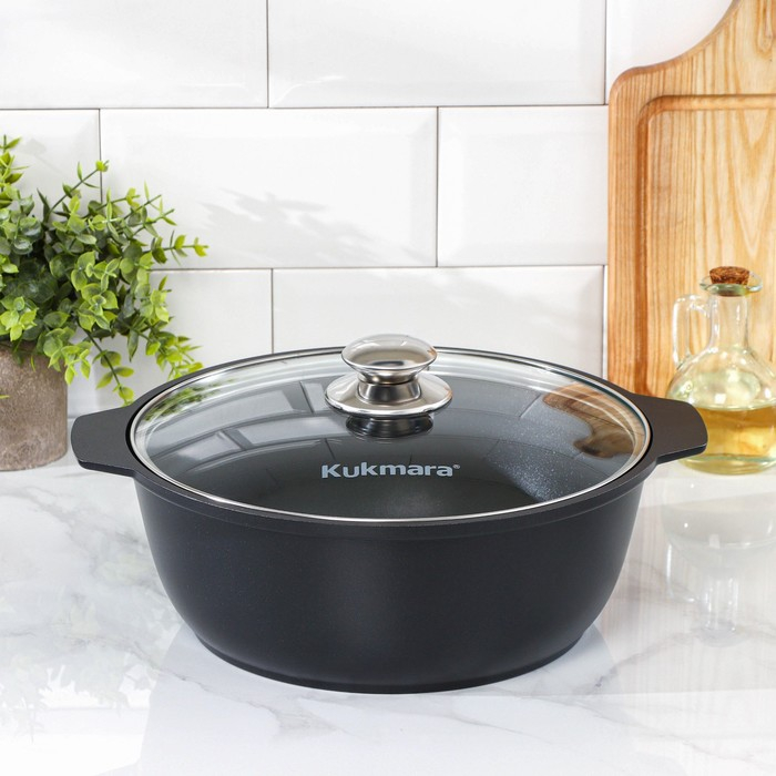 Жаровня «Традиция», 4 л, d=26 см, стеклянная крышка, антипригарное покрытие, цвет чёрный Жаровня «Традиция», 4 л, d=26 см, стеклянная крышка, антипригарное покрытие, цвет чёрный