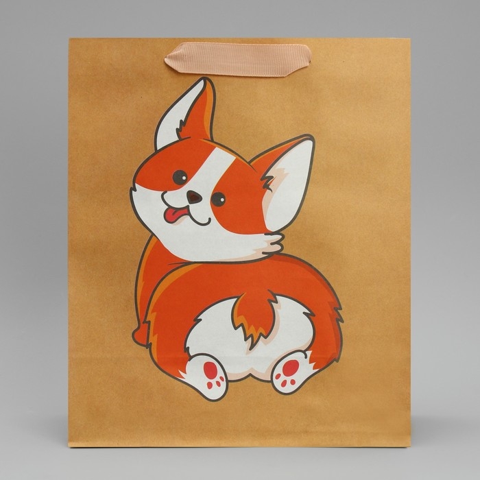 Пакет подарочный крафтовый вертикальный, упаковка, «Пёсик», ML 23 х 27 х 11.5 см Пакет подарочный крафтовый вертикальный, упаковка, «Пёсик», ML 23 х 27 х 11.5 см