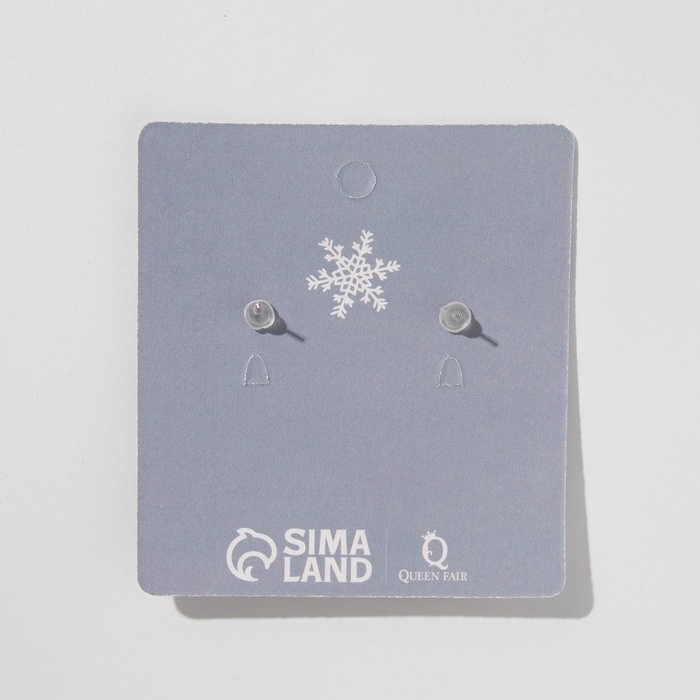 Новый год! Серьги «Снежинки» со стразами, цвет белый в серебре Новый год! Серьги «Снежинки» со стразами, цвет белый в серебре