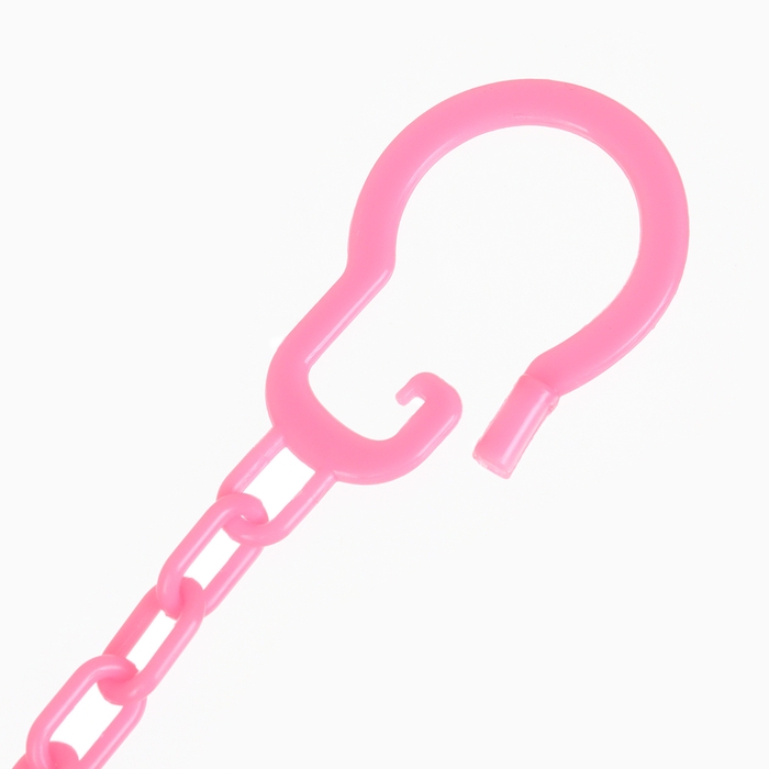 Набор: Соска - пустышка с держателем «Слоник», анатомическая +6 мес, цвет розовый Набор: Соска - пустышка с держателем «Слоник», анатомическая +6 мес, цвет розовый