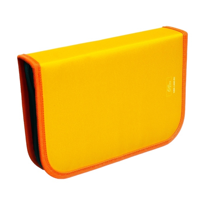 Пенал 1 секция 140 х 210 х 40 мм, откидной карман и косметичка, тканевый, Calligrata TOP Content "Песик"