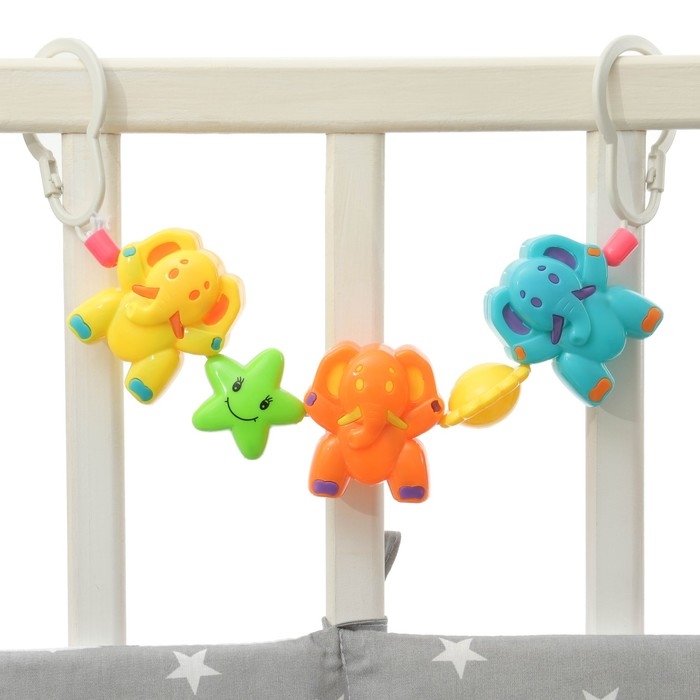 Растяжка на коляску/кроватку «Слоники», 3 игрушки, цвет МИКС, Крошка Я Растяжка на коляску/кроватку «Слоники», 3 игрушки, цвет МИКС, Крошка Я