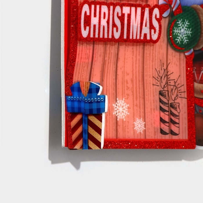 Декоративное светящиеся украшение (подвеска) Декоративное светящиеся украшение (подвеска) "Дед мороз за дверью" 27,5х27,5 см