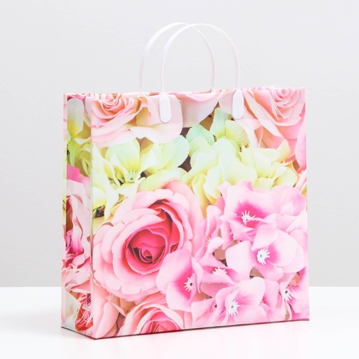 Пакет Пакет "Цветы для любимой", мягкий пластик, 30 x 30 см, 100 мкм