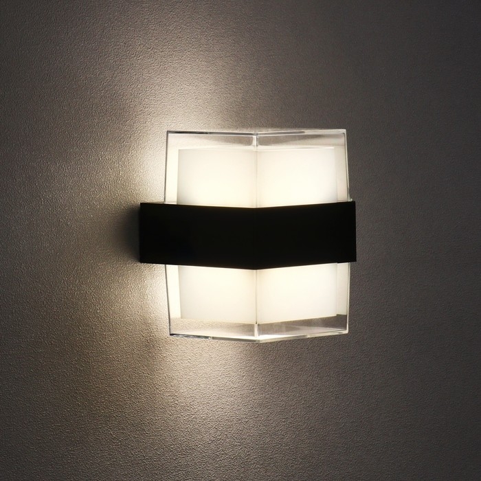 Светильник фасадный «Гранд двойной», FSD-057, 10 Вт, 4000К, IP65, 220 В, пластик, черный Светильник фасадный «Гранд двойной», FSD-057, 10 Вт, 4000К, IP65, 220 В, пластик, черный