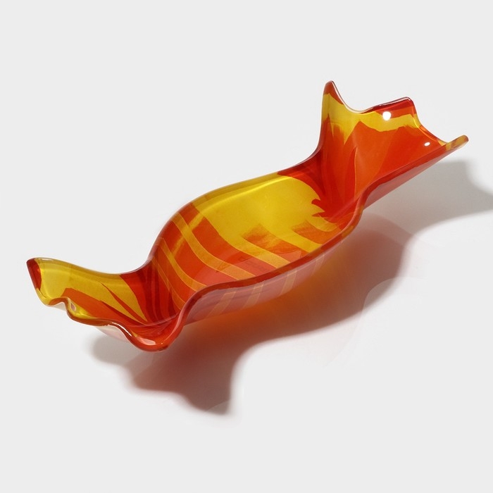 Соусник стеклянный Доляна «Апельсинка», 21×7,5 см, цвет оранжевый Соусник стеклянный Доляна «Апельсинка», 21×7,5 см, цвет оранжевый