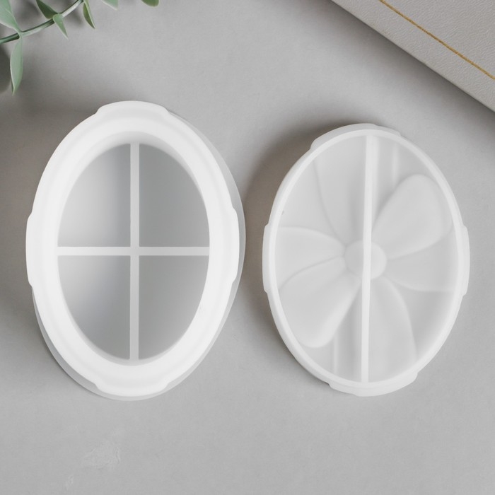 Молд силикон Молд силикон "Шкатулка - бантик овальная" с крышкой 10,4х8х6,8 см