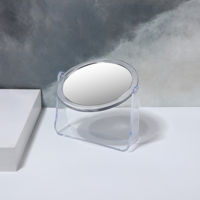Зеркало настольное «Круг», d зеркальной поверхности 10,8 см, цвет прозрачный Зеркало настольное «Круг», d зеркальной поверхности 10,8 см, цвет прозрачный