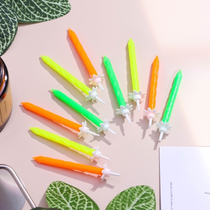 Свечи в торт Свечи в торт "Красочные", 6 см, классические, набор 10 шт