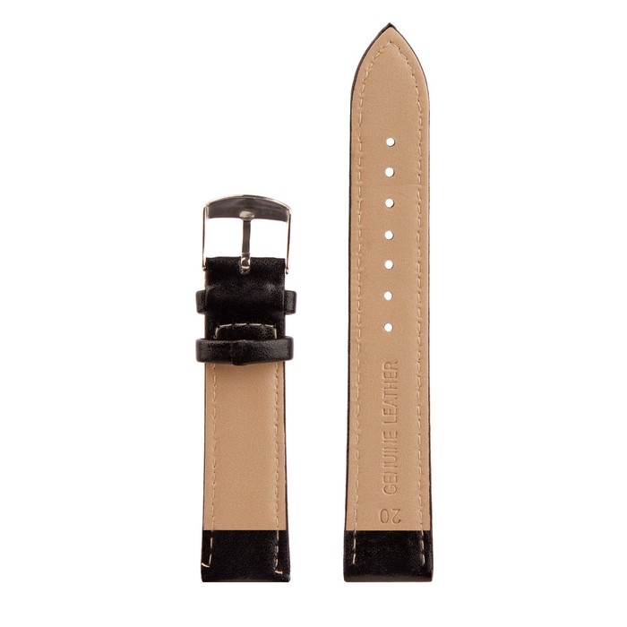 Ремешок для часов Ремешок для часов "Соломон", 20 мм, экокожа, l-20 см, черный