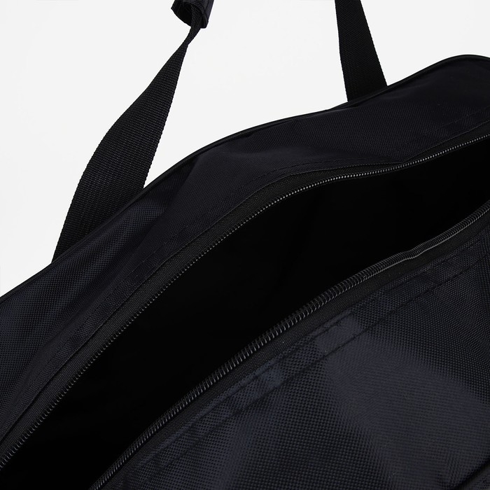 Сумка дорожная на молнии, 2 наружных кармана, длинный ремень, цвет чёрный Сумка дорожная на молнии, 2 наружных кармана, длинный ремень, цвет чёрный