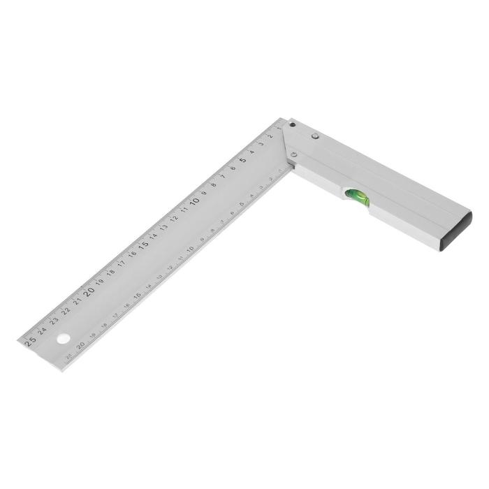 Угольник алюминиевый с уровнем ТУНДРА, 250 мм Угольник алюминиевый с уровнем ТУНДРА, 250 мм