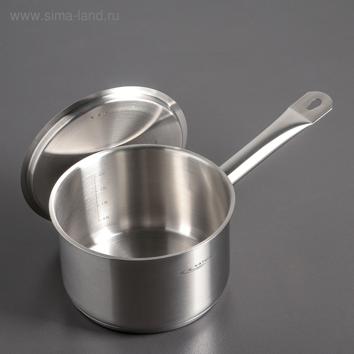 Ковш «Общепит», 2,6 л, d=18 см, h=11 см, металлическая крышка, с теплораспределительным слоем, индукция Ковш «Общепит», 2,6 л, d=18 см, h=11 см, металлическая крышка, с теплораспределительным слоем, индукция