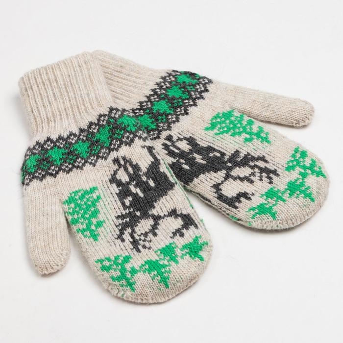 Варежки женские М21 цвет бежевый, р-р 18 Варежки женские М21 цвет бежевый, р-р 18