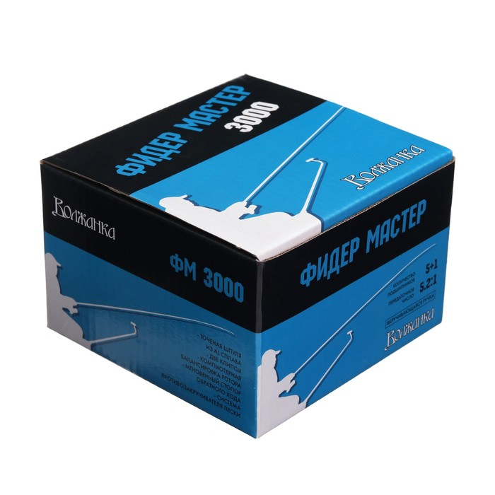 Катушка б/и Катушка б/и "Волжанка" Фидер Мастер 3000, 5+1 подшипник, 5.2:1