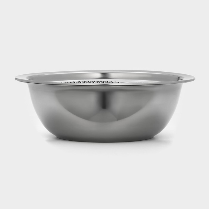 Набор посуды из нержавеющей стали «Помощник», d=28 см (миска), h=9,4 см (тёрка) Набор посуды из нержавеющей стали «Помощник», d=28 см (миска), h=9,4 см (тёрка)