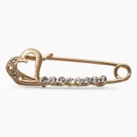 Булавка &laquo;Сердце&raquo;, 3.5 см, белая в золоте