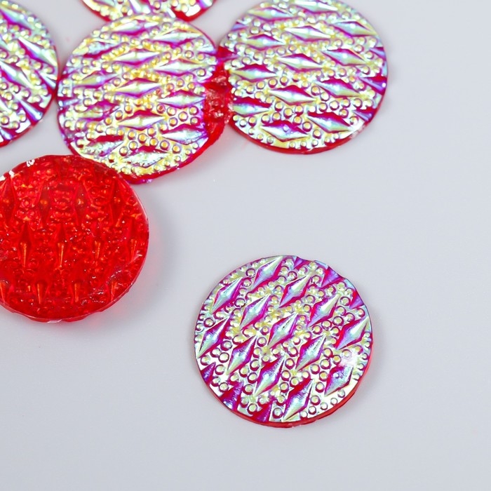 Декор для творчества пластик Декор для творчества пластик "Дождь" голография красный набор 6 шт 2,5х2,5 см