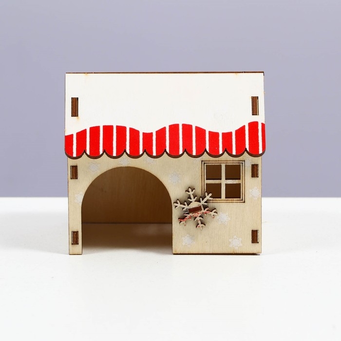 Домик для грызунов, 9 х 6.5 х 8 см, фанера Домик для грызунов, 9 х 6.5 х 8 см, фанера