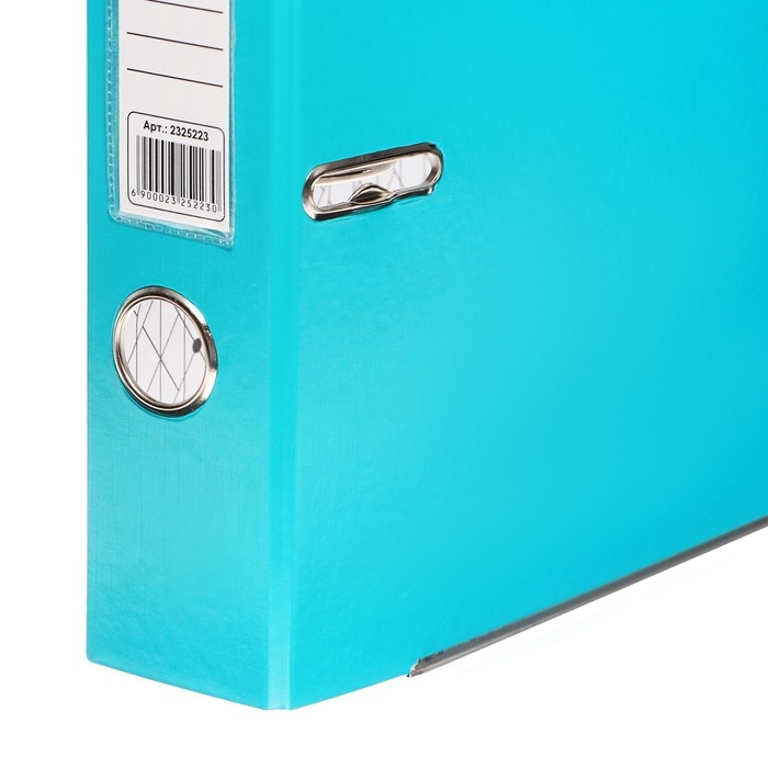 Папка-регистратор А4, 50 мм, Calligrata, ПВХ, тиснение Папка-регистратор А4, 50 мм, Calligrata, ПВХ, тиснение "лен", металлическая окантовка, карман на корешок, собранная, голубая, микс