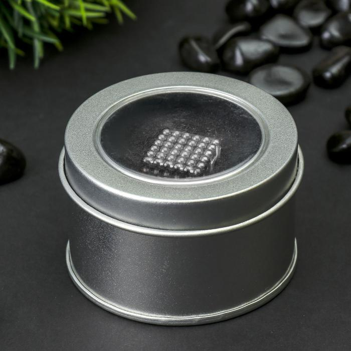 Антистресс магнит Антистресс магнит "Неокуб" 216 шариков d=0,3 см (серебро)