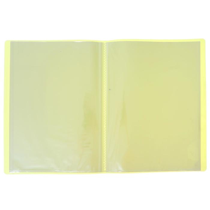 Папка с 10 вкладышами А4, 500 мкм, Calligrata, неон, жёлтая Папка с 10 вкладышами А4, 500 мкм, Calligrata, неон, жёлтая