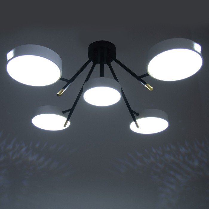 Люстра Люстра "Лагом" 5хLED 120Вт 3000-6000К черно-белый 81х81х30 см BayerLux