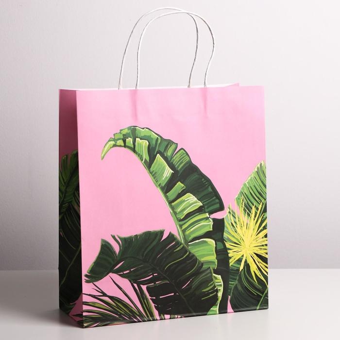 Пакет подарочный крафтовый, упаковка, «Тропики», 26 х 30 х 11,5 см Пакет подарочный крафтовый, упаковка, «Тропики», 26 х 30 х 11,5 см