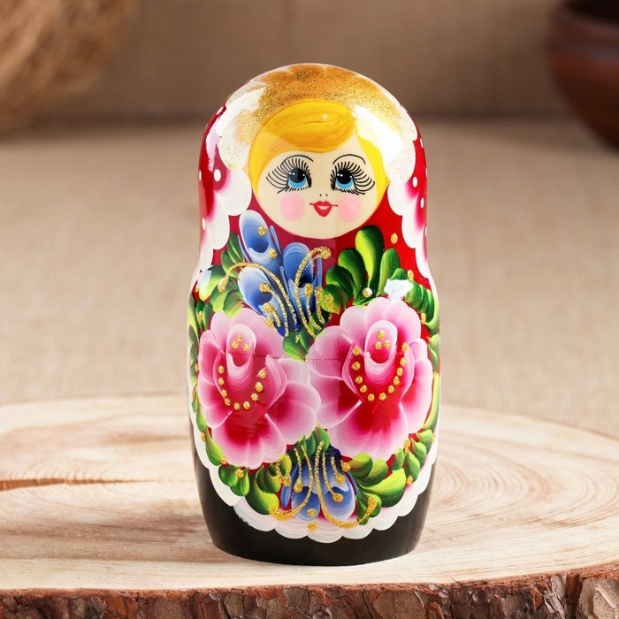 Матрешка  Матрешка "Цветы" , 7-кукольная,  10х20 см, ручная роспись
