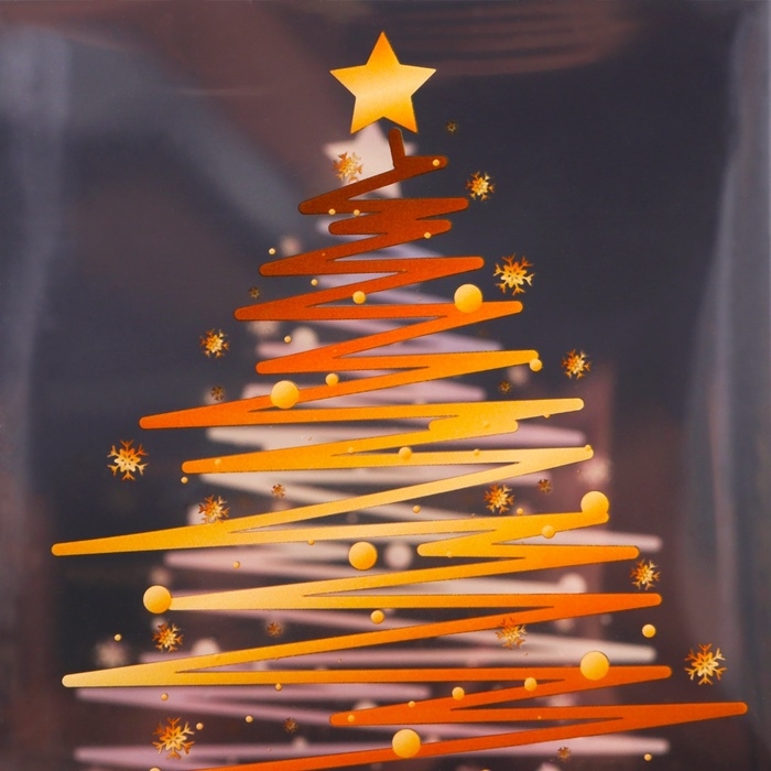 Новый год. Коробка подарочная новогодняя складная ПВХ Новый год. Коробка подарочная новогодняя складная ПВХ "Ёлочка" 12 х 12 х 15 см.