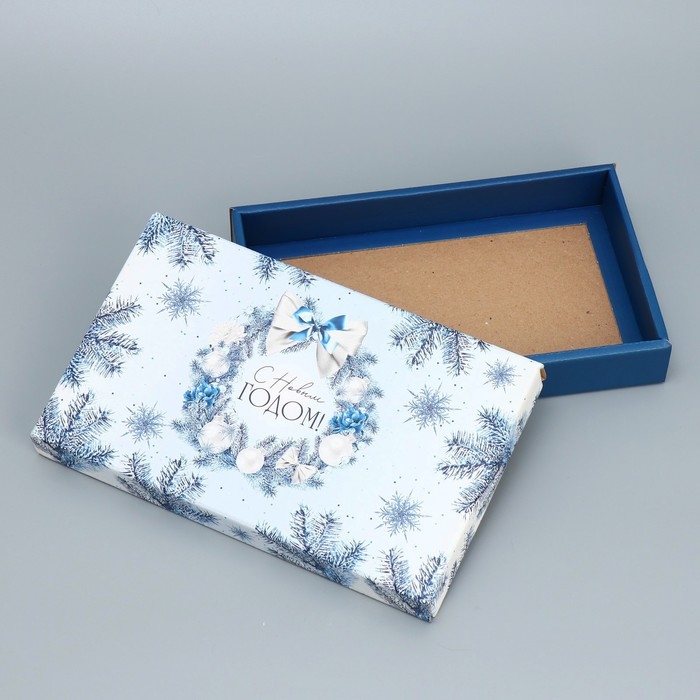 Коробка подарочная новогодняя складная «Новогодний венок», 25.5 х 15 х 4 см, Новый год Коробка подарочная новогодняя складная «Новогодний венок», 25.5 х 15 х 4 см, Новый год