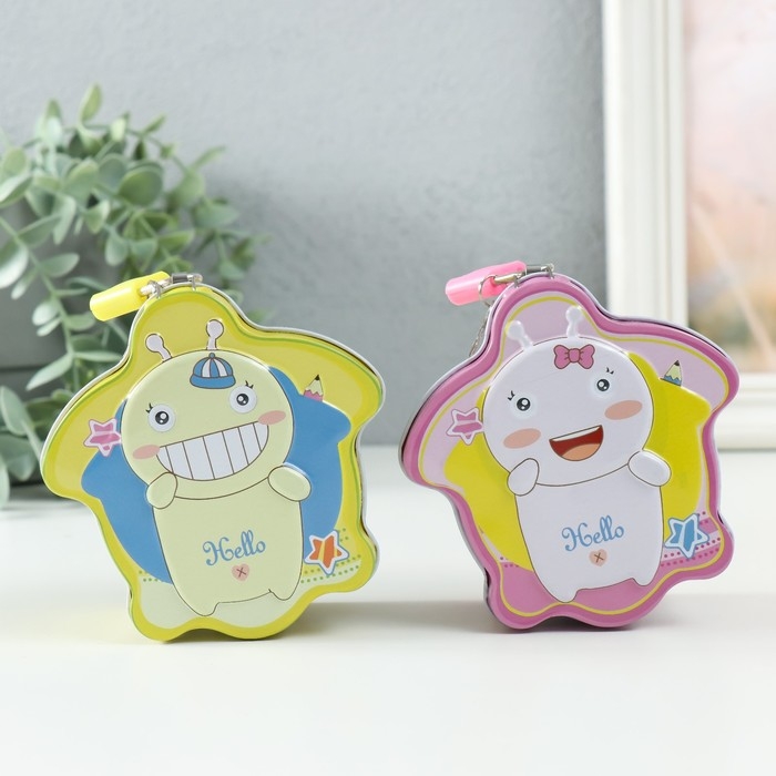 Копилка металл Копилка металл "Забавный пришелец" МИКС 5,5х9,5х10 см