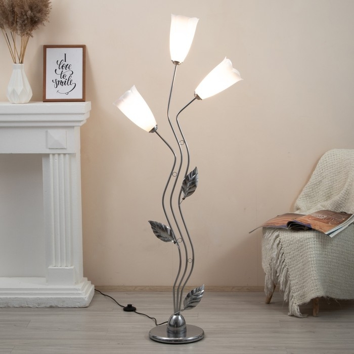 Торшер  Торшер "Изгиб" 3x15Вт E27 хром