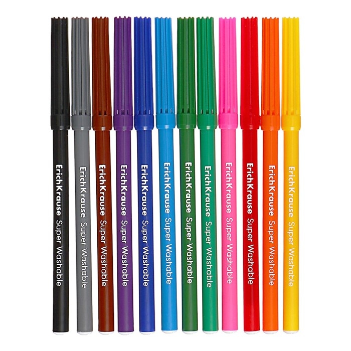 Фломастеры 12 цветов, ErichKrause,  Фломастеры 12 цветов, ErichKrause, "Safari Ultra Washable" микс