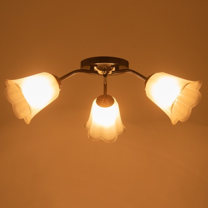 Люстра Люстра "Онлайн" (цветок) 3х15Вт Е27 МОДЕЛЬ: BR 00219 венге/черный