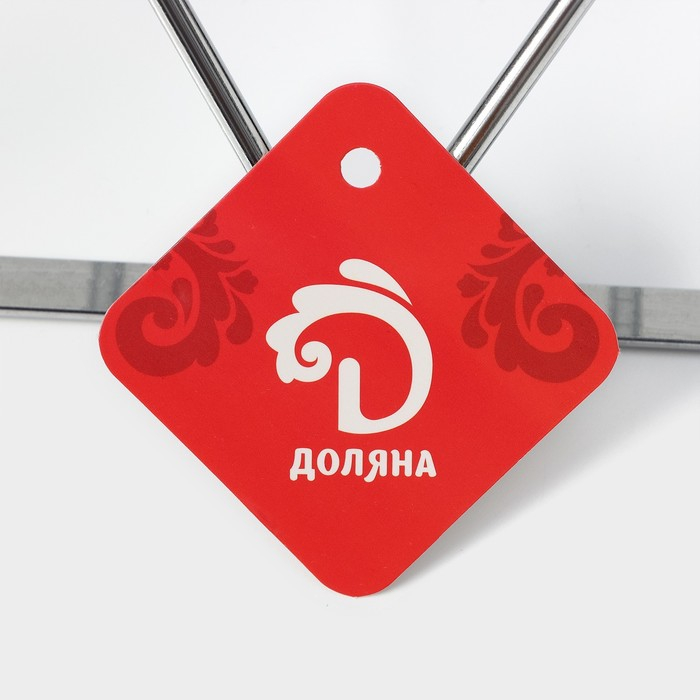 Сушилка для бокалов Доляна, 2 направляющих, 34×6×22,5 см, цвет хромированный