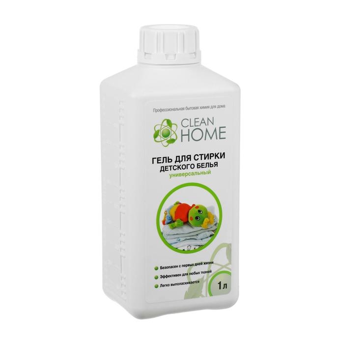 Жидкое средство для стирки Clean home, гель, для стирки детского белья, 1 л Жидкое средство для стирки Clean home, гель, для стирки детского белья, 1 л