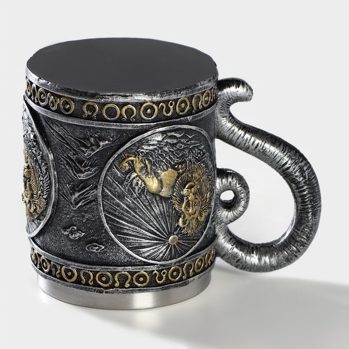 Кружка из нержавеющей стали «Лев», 400 мл, цвет серебристый