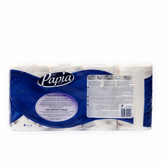 Туалетная бумага Papia Professional, 3 слоя, 8 рулонов Туалетная бумага Papia Professional, 3 слоя, 8 рулонов