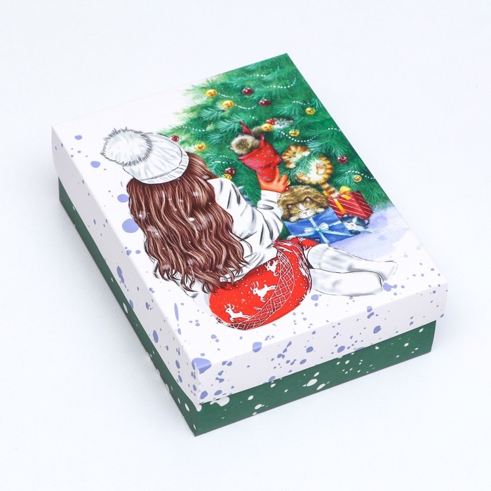 Новый год. Коробка подарочная новогодняя складная, Новый год. Коробка подарочная новогодняя складная, "Счастья", 16,5 х 12,5 х 5,2 см