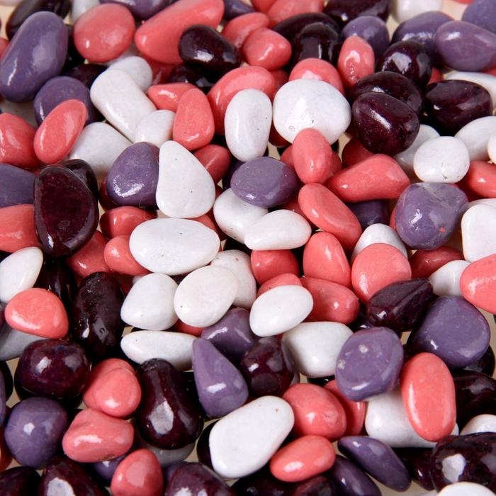 Грунт для аквариума  Грунт для аквариума "Галька цветная,  сиреневый-белый-розовый-фиолетовый" 800 г фр 8-12 мм