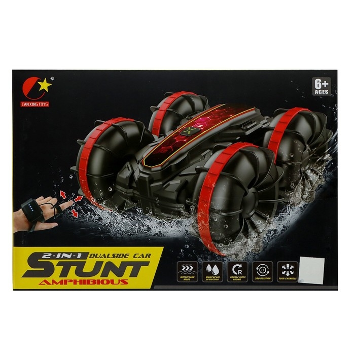 Машина-перевёртыш «Амфибия», работает от аккумулятора, управление жестами, плавает, цвет красный Машина-перевёртыш «Амфибия», работает от аккумулятора, управление жестами, плавает, цвет красный