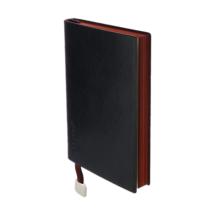 Органайзер, А6, 116 листов, клетка, обложка кожзам, коричневый срез, черный Органайзер, А6, 116 листов, клетка, обложка кожзам, коричневый срез, черный