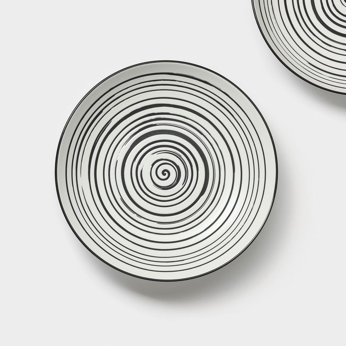 Тарелки глубокие фарфоровые Magistro Hypnose, 900 мл, 23×4,5 см, 2 шт Тарелки глубокие фарфоровые Magistro Hypnose, 900 мл, 23×4,5 см, 2 шт