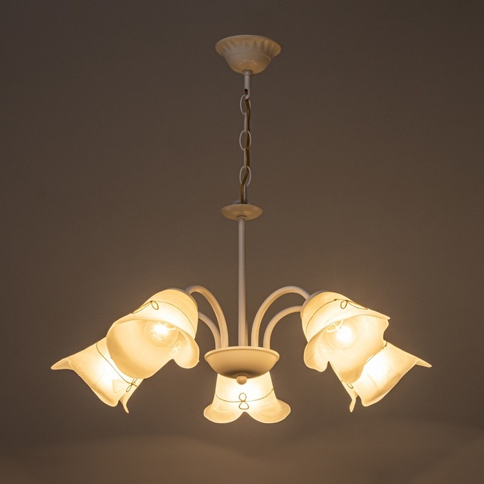 Люстра потолочная Настольгия 5х40Вт Е27 Белый 55x55x55 см Люстра потолочная Настольгия 5х40Вт Е27 Белый 55x55x55 см