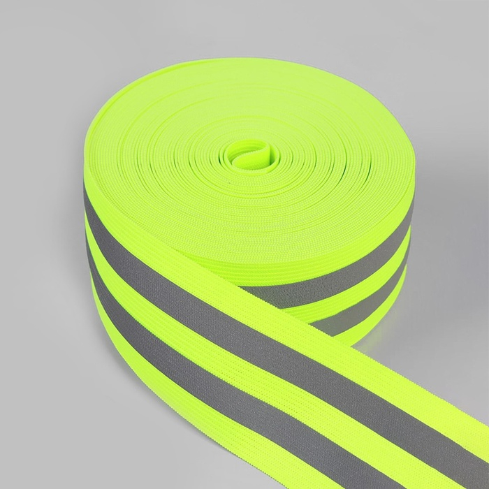 Светоотражающая лента-резинка, 50 мм, 10 ± 1 м, цвет салатовый Светоотражающая лента-резинка, 50 мм, 10 ± 1 м, цвет салатовый