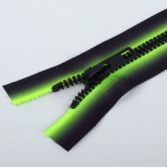 Молния «Трактор», №5, разъёмная, замок автомат, 70 см, цвет зелёный/чёрный, цена за 1 штуку Молния «Трактор», №5, разъёмная, замок автомат, 70 см, цвет зелёный/чёрный, цена за 1 штуку