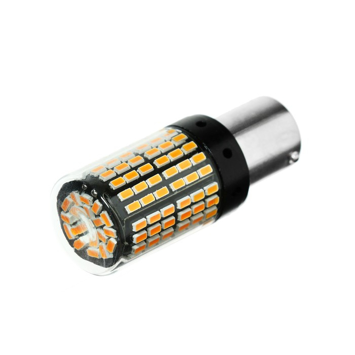Автолампа светодиодная PY21W 1156, 144 SMD, 12 В, свет оранжевый Автолампа светодиодная PY21W 1156, 144 SMD, 12 В, свет оранжевый