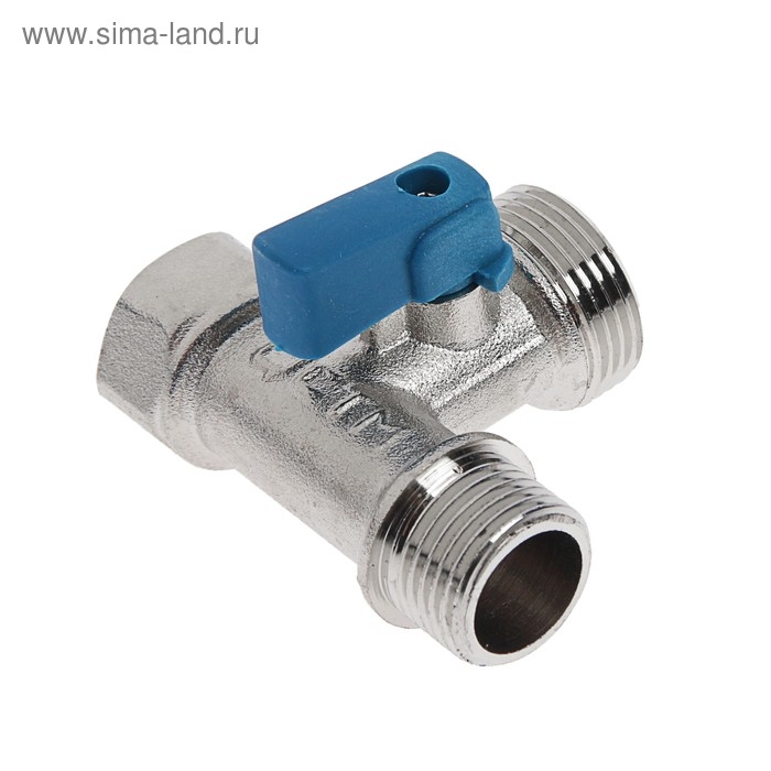 Кран шаровой  Кран шаровой "СТМ", трехпроходной, 1/2"х3/4"х1/2", для бытовых приборов, никелированный